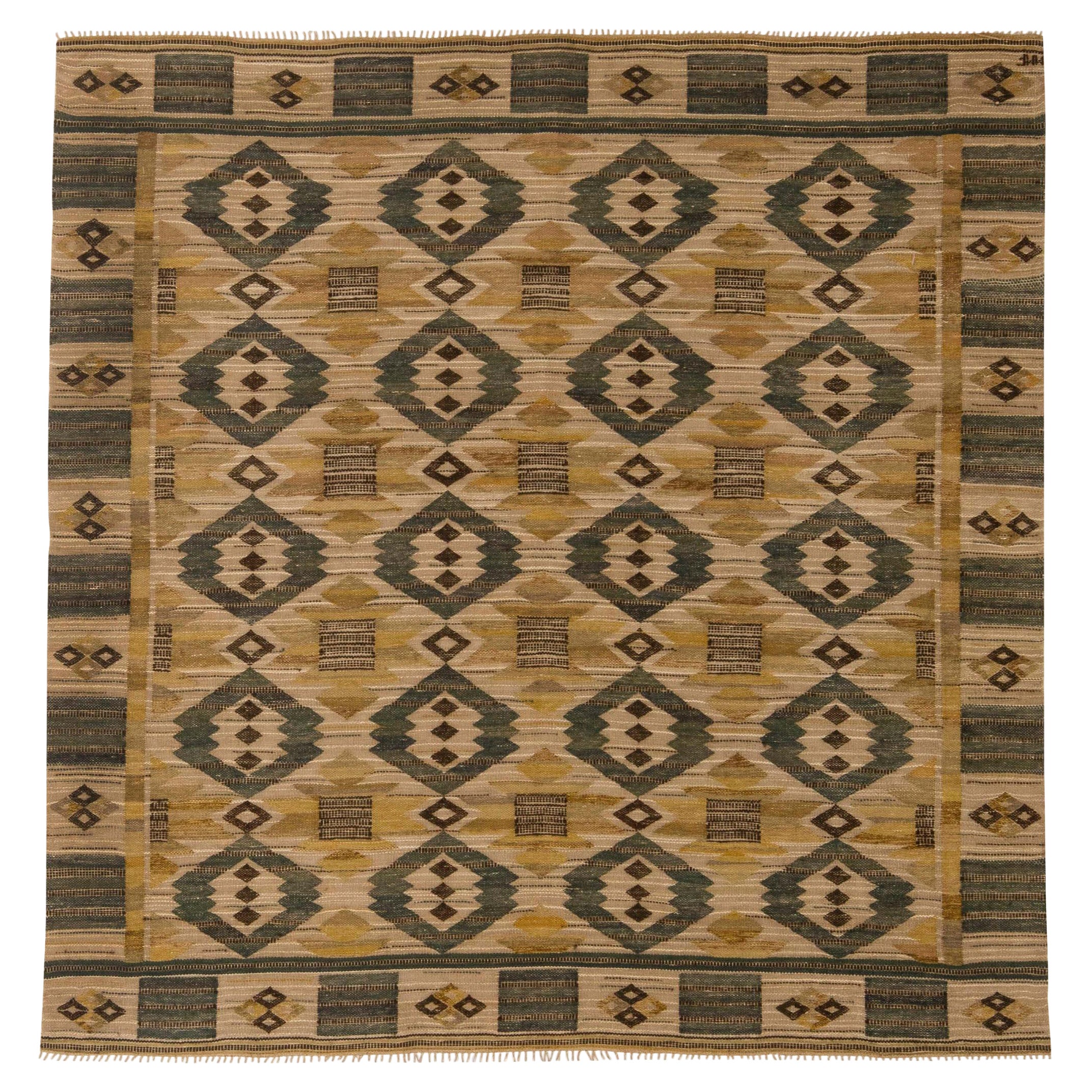 Vintage Swedish Tapestry Weave by Märta Mass-Fjetterström 'Gront Pa Linne' For Sale