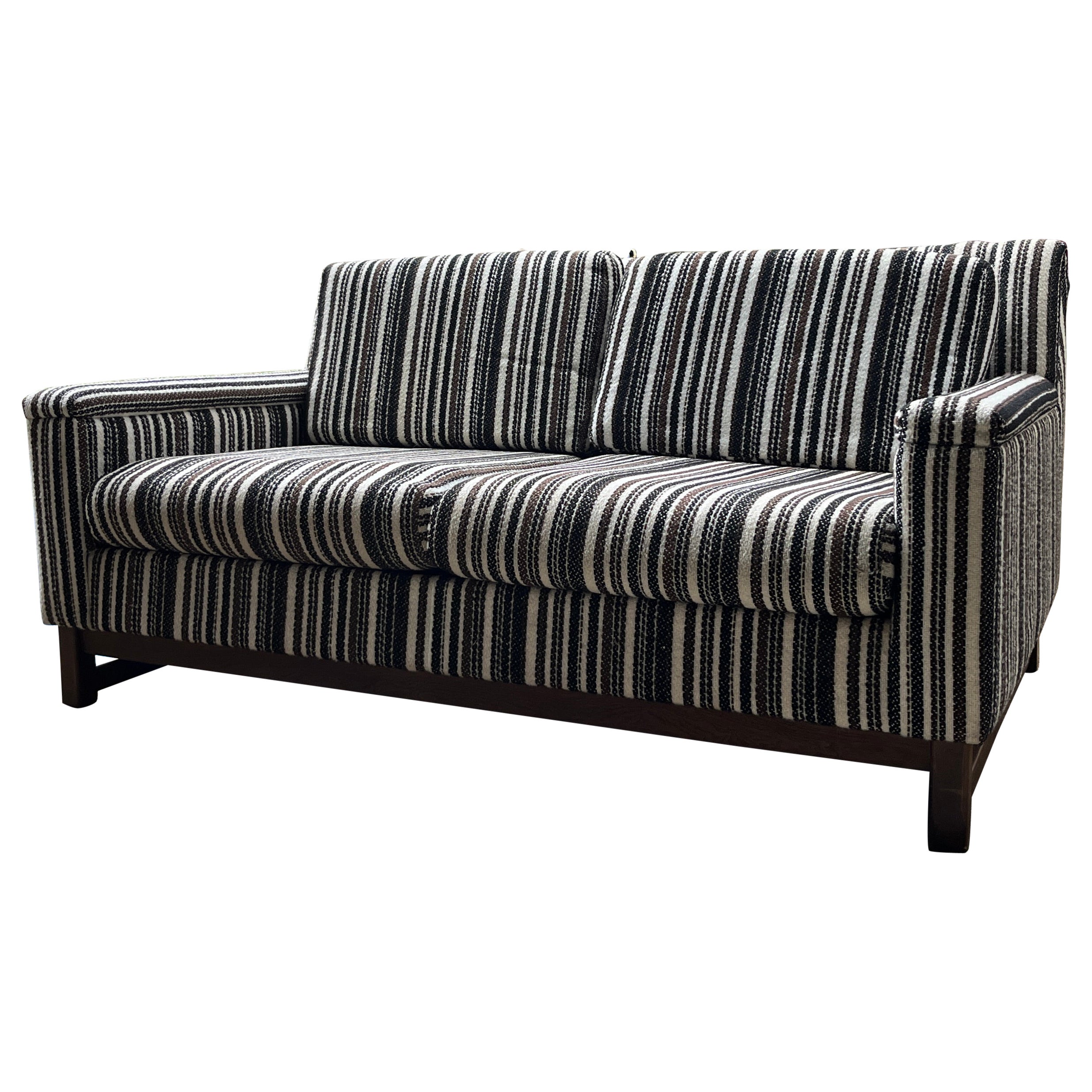 Mid-Century Modern Striped Selig of Monroe Imperial Loveseat, Two-Seat Sofa For Sale