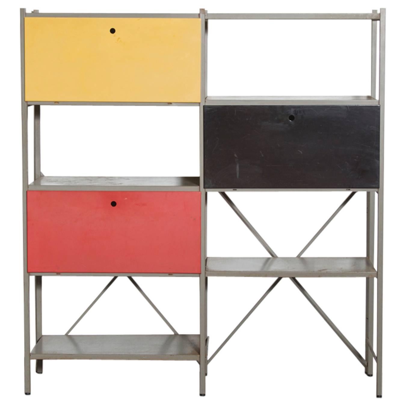 Wim Rietveld Industrial Metal Cabinet #663-2 for Gispen