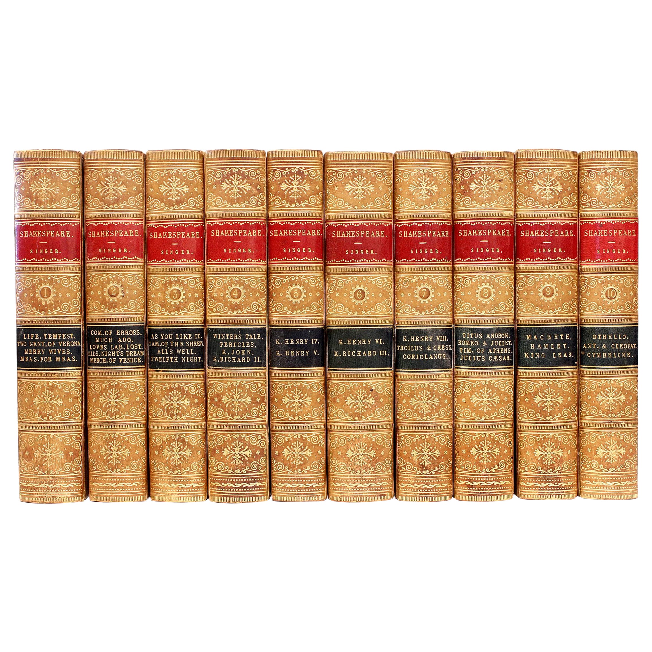 The Dramatic Works of William Shakespeare. 10 vols. 4TH ED REVISED FINELY BOUND For Sale
