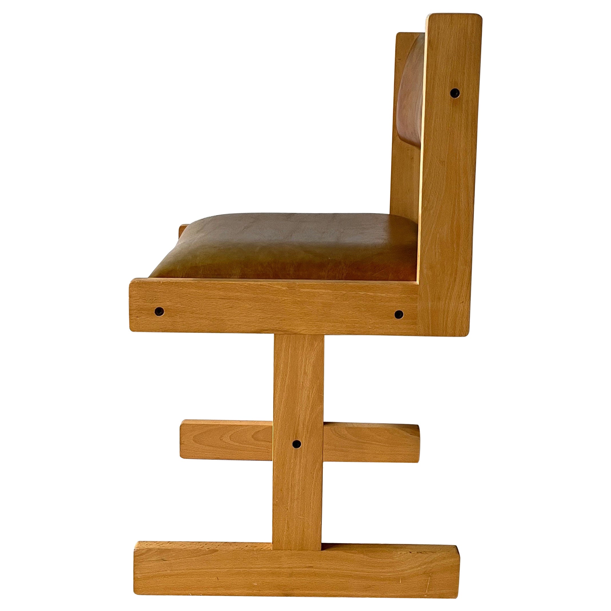 Chaise de bureau postmoderne en bois des années 1970 par Chatham County Furniture, High Point en vente