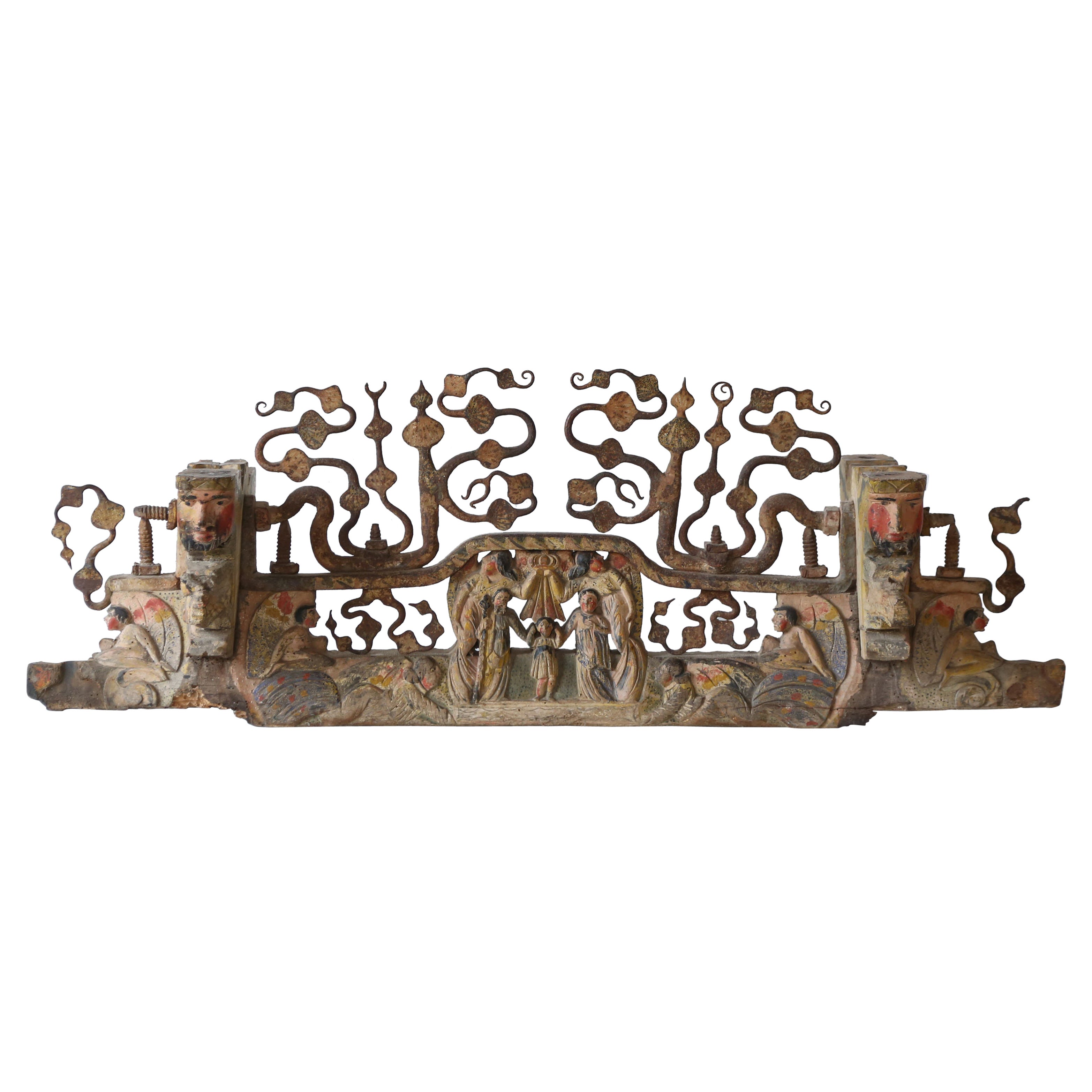 A Hand Crafted Carriage Piece, Palermo, Sicily, Italy, 19th Century For Sale