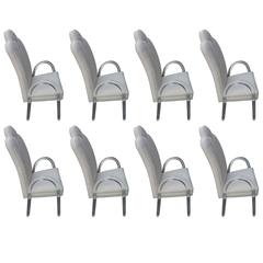 Set of 8, 10, 11 Charles Hollis Jones Lucite Waterfall Arm Dining Chairs CHJ