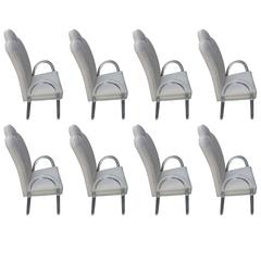 Set of 8, 10, 11 Charles Hollis Jones Lucite Waterfall Arm Dining Chairs CHJ 