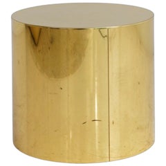 Used Brass Drum Table, 1970s