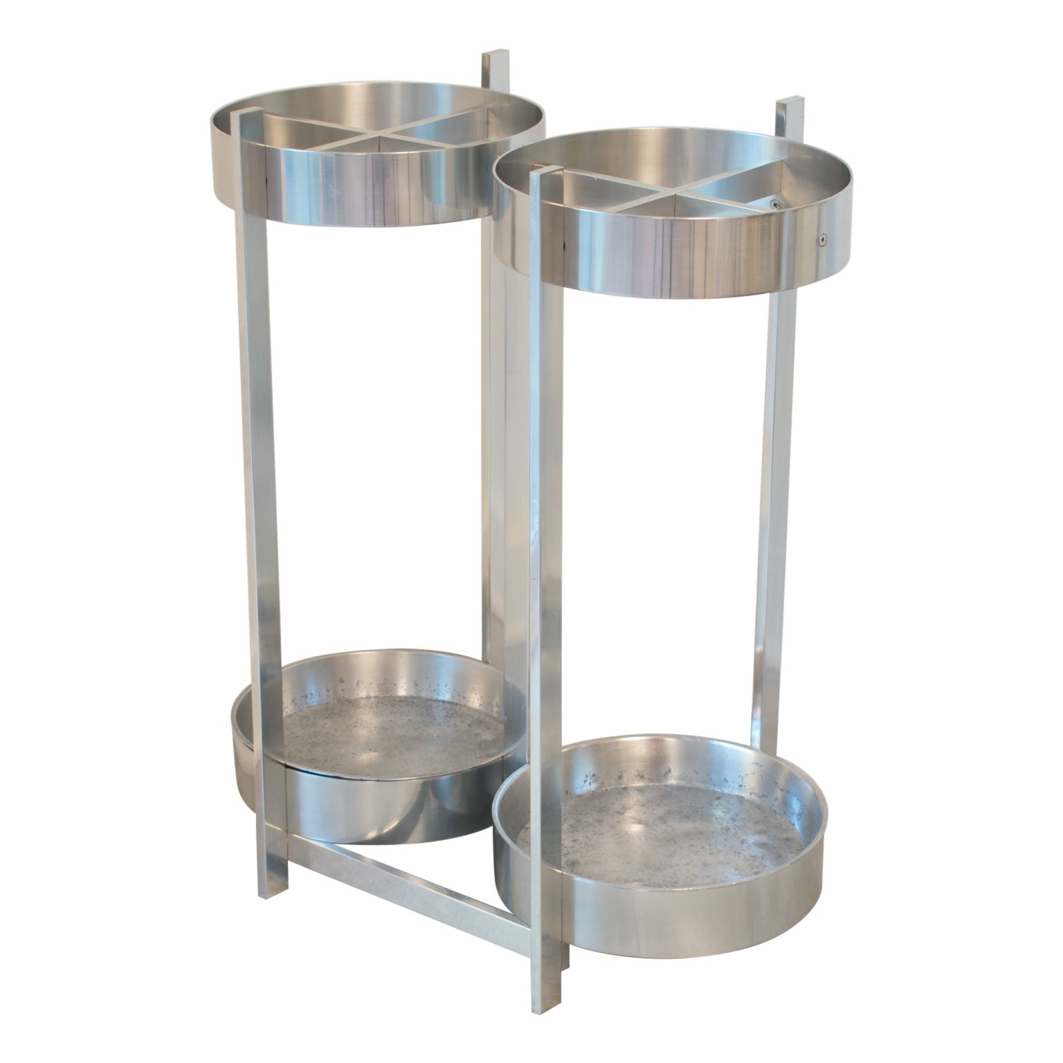 Mid-Century Industrial Aluminum Umbrella Stand Holder For Sale