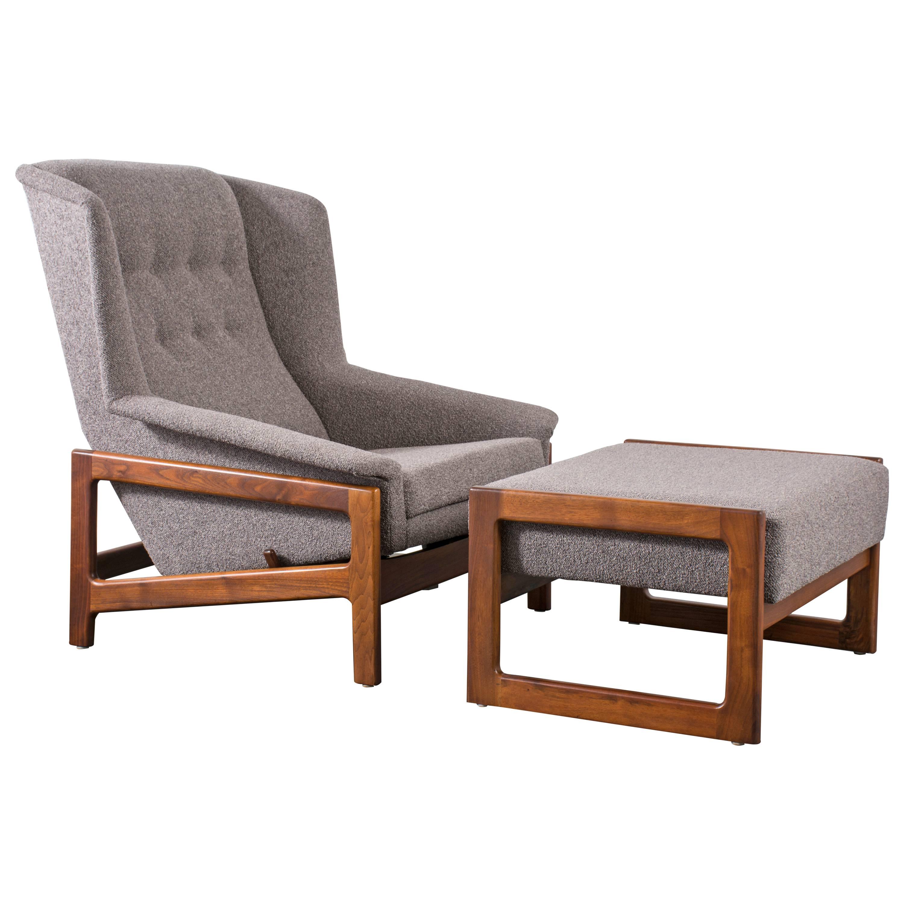Vintage Mid-Century Lounge Chair and Ottoman by DUX