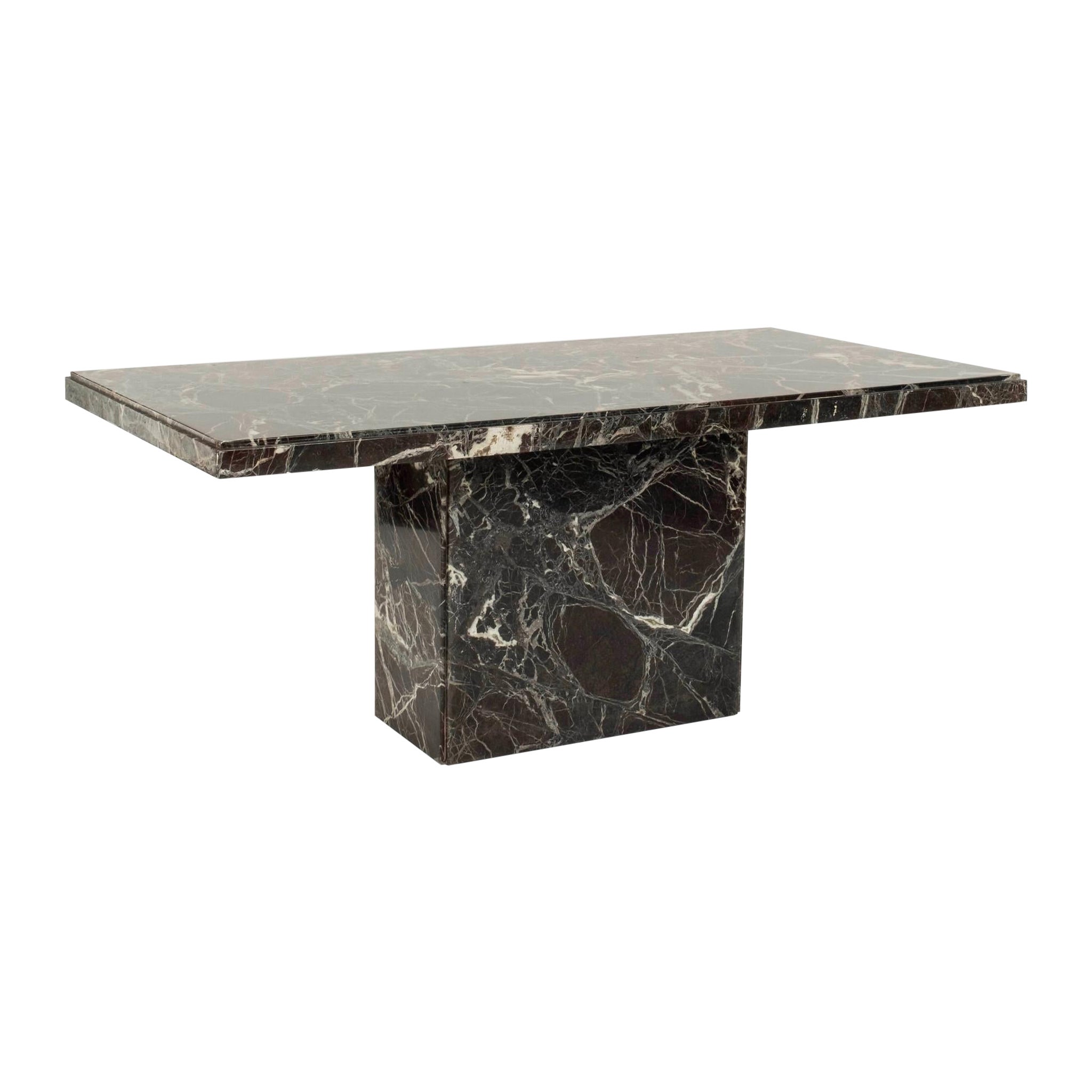 Art Deco Style Rosso Levanto Marble Library/Dining Table For Sale