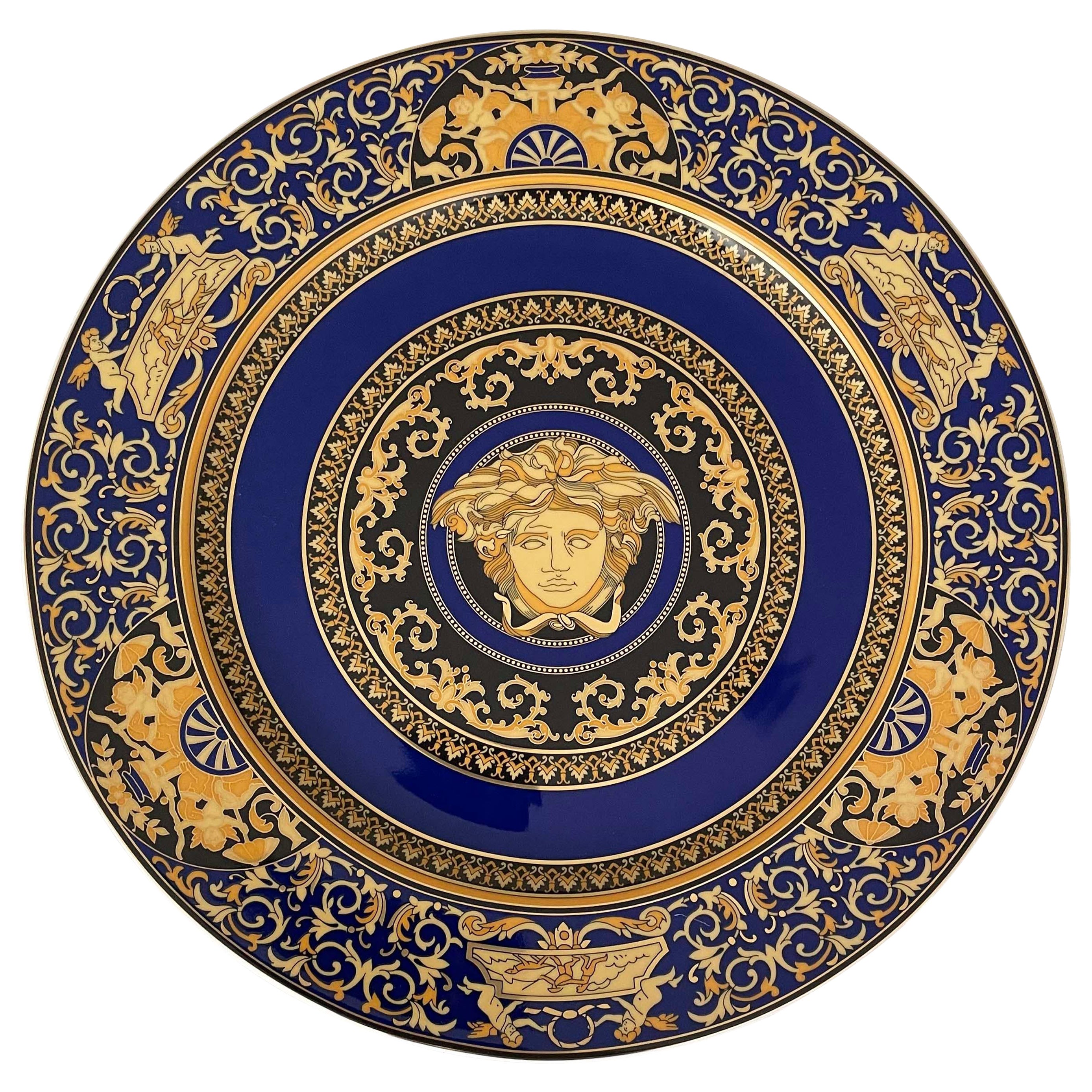  Versace Porcelain Medusa Display Plate By Rosenthal, 20th Century