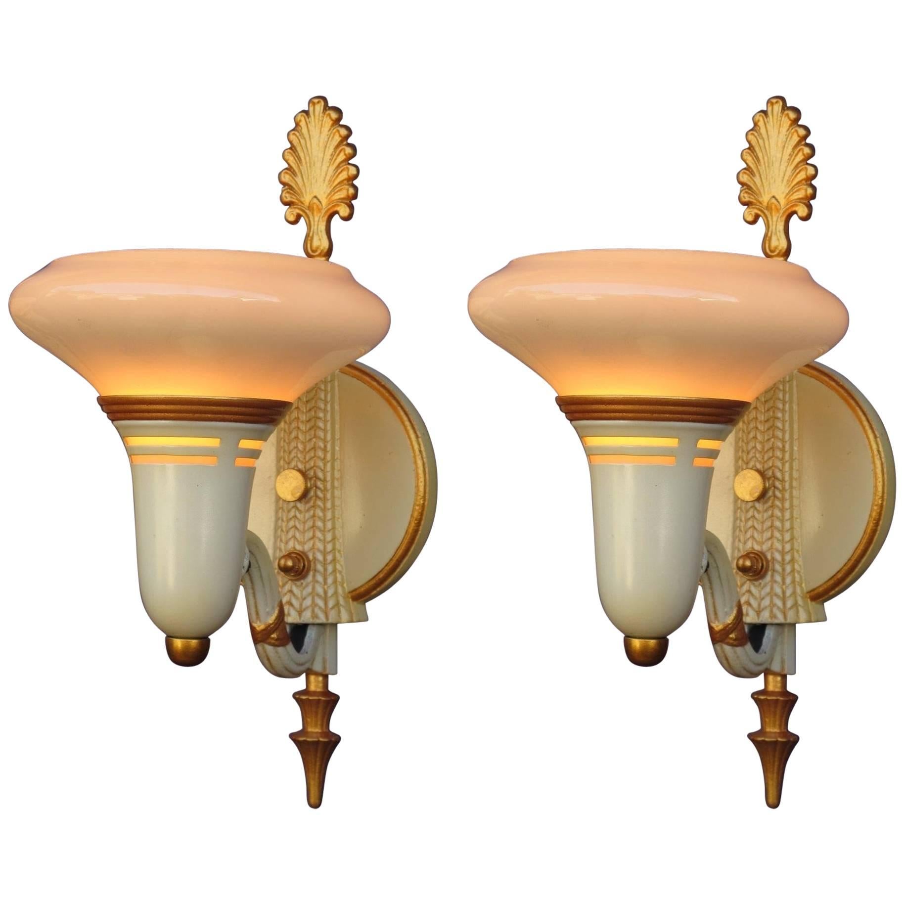 Late 1920s-Early 1930s Lightolier Deco Sconces