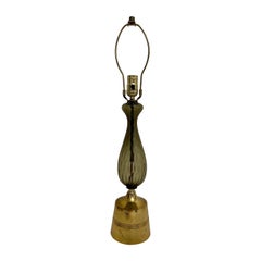 Vintage Grey Glass Table Lamp