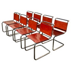 Retro A set of 8 original Spoleto b33 chairs for Knoll, circa 1970s