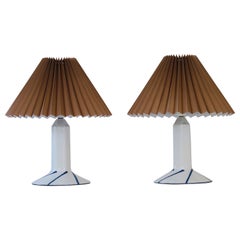 Retro Pair of Royal Copenhagen Porcelain Table Lamps, Denmark