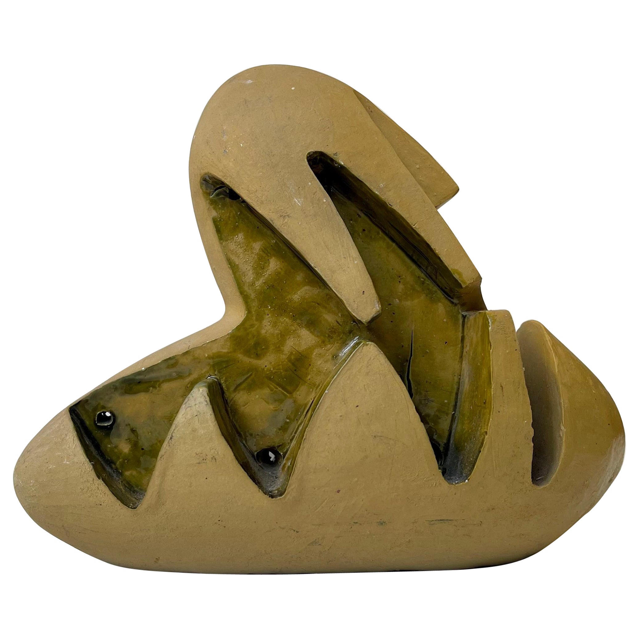 Abstrakte Form – Surrealistische Entität aus glasierter Keramik, 1960er Jahre im Angebot