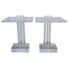 Pair of Acrylic Side Tables by Les Prismatiques