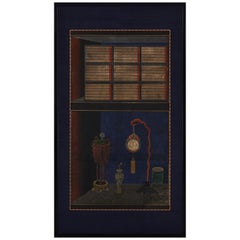 Koreanisches Chaekgeori-Gemälde. 19. Jahrhundert Joseon. Bücher und Gelehrtenausstattung