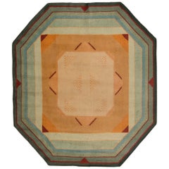 Mitte des 20. Jahrhunderts Französisch Art Deco Handmade Wolle Teppich