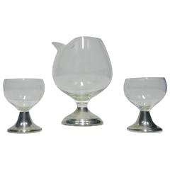Mid-Century Sterling Silver Martini or Spirits Decanter and Glass Set by Duchin 6