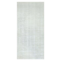 Contemporary Geometric High and Low Knotted of Silk and Wool Rug