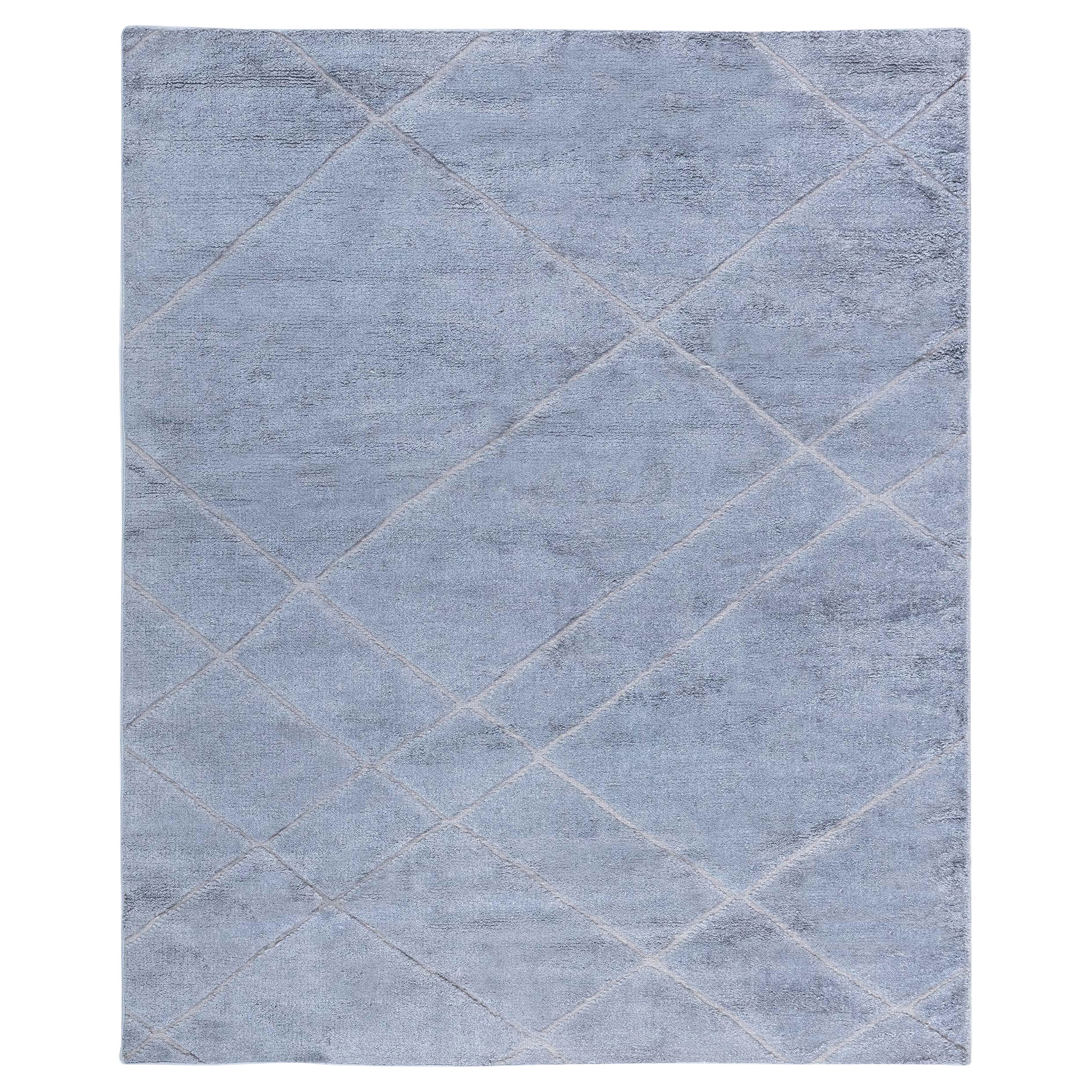 Contemporary High and Low Gray Rug For Sale