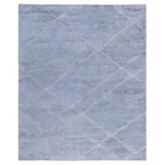 Contemporary High and Low Gray Rug