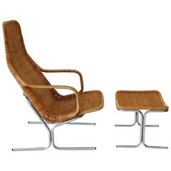 Rare Dirk van Sliedregt Chair and Ottoman 1