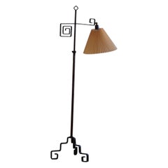 Retro Danish Modernism, Adjustable Floor Lamp in Steel, Mid Century, 1950s