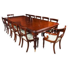 Ancienne table de salle à manger William IV en acajou C1835 &10 chaises de salle à manger à dossier bar