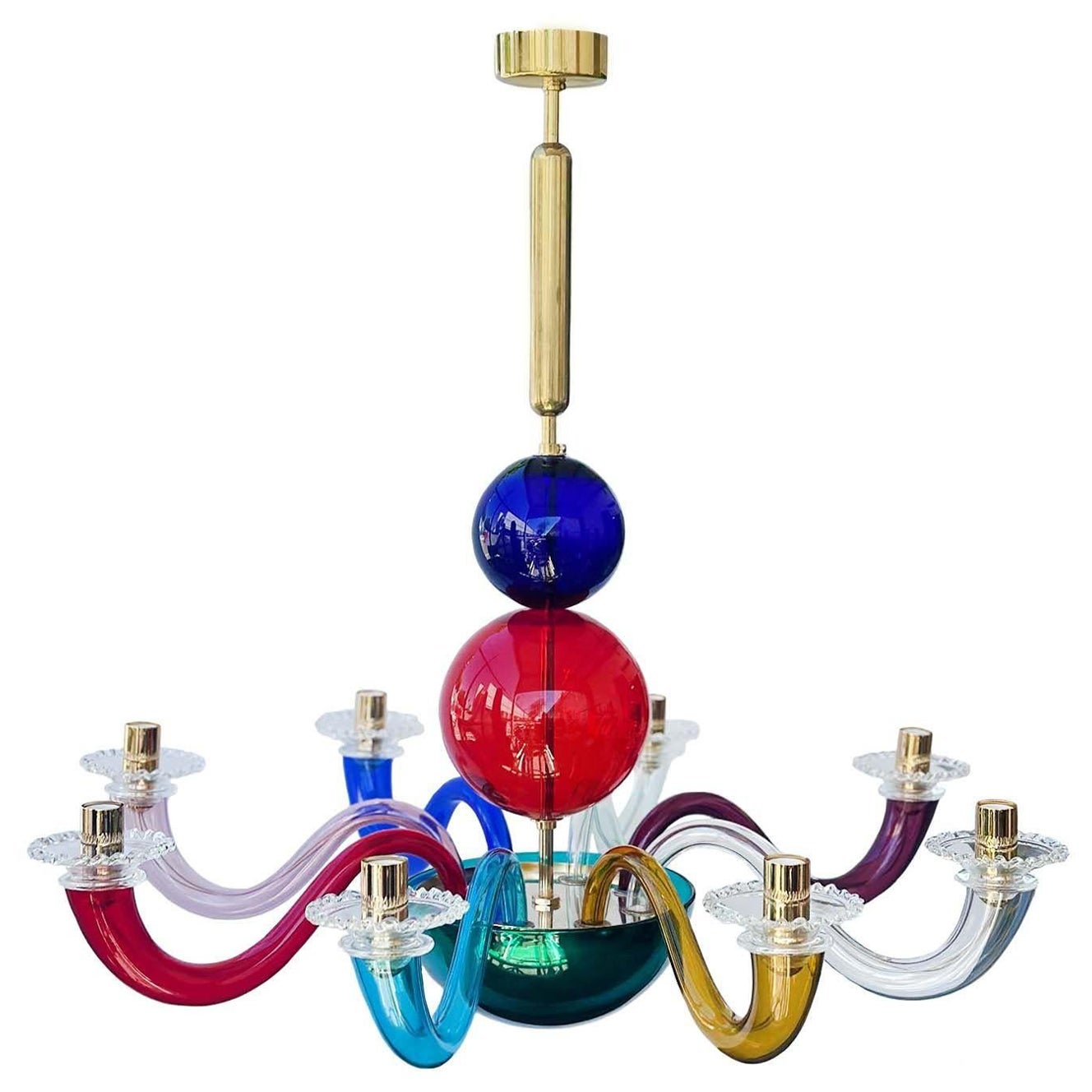 Modern Polychrome Murano Glass Chandelier by Gio Ponti for Venini