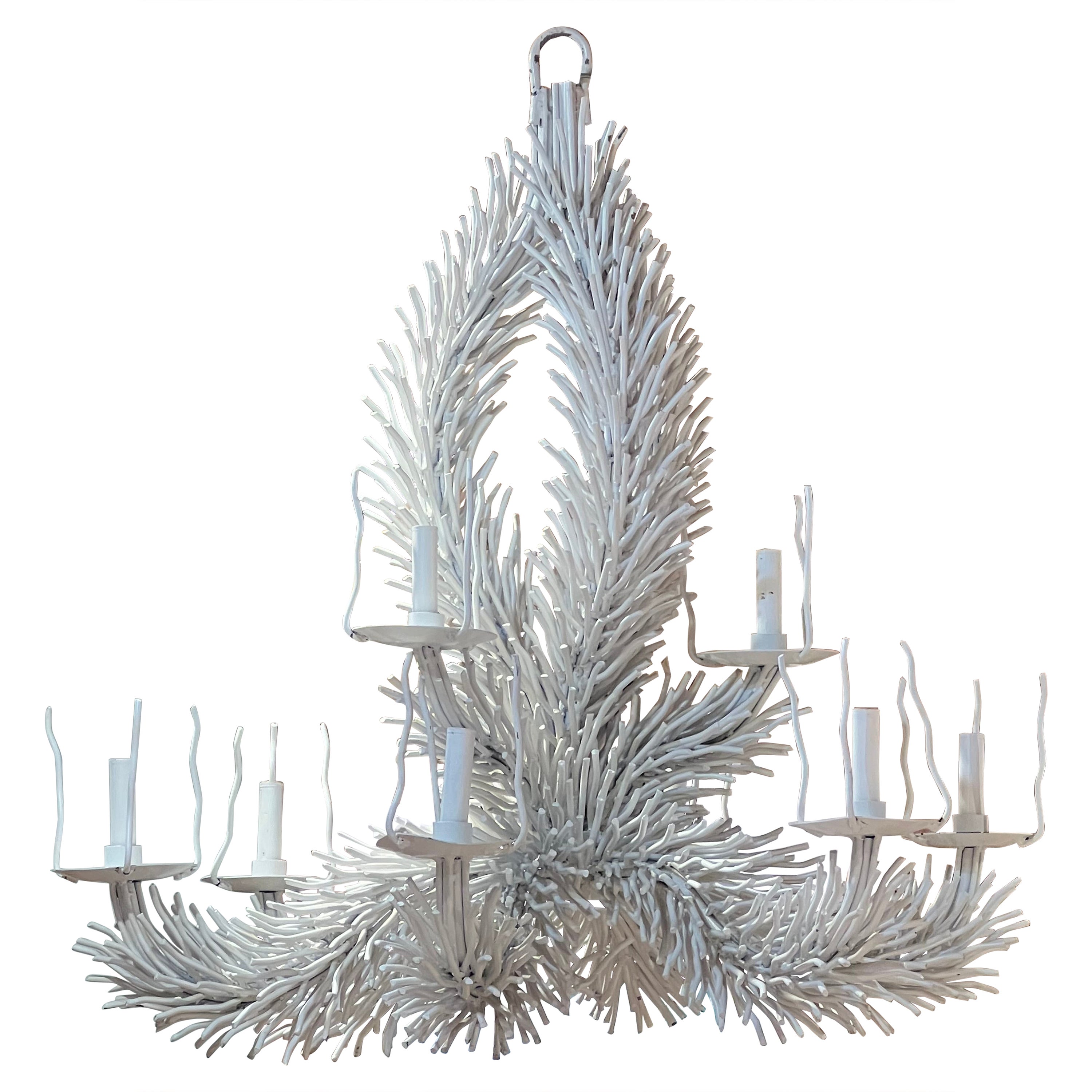 1970’s Italian iron coral chandelier  For Sale