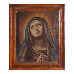 Norditalienisches Öl auf Leinwand der Madonna in Nussbaumrahmen, ca. 1700