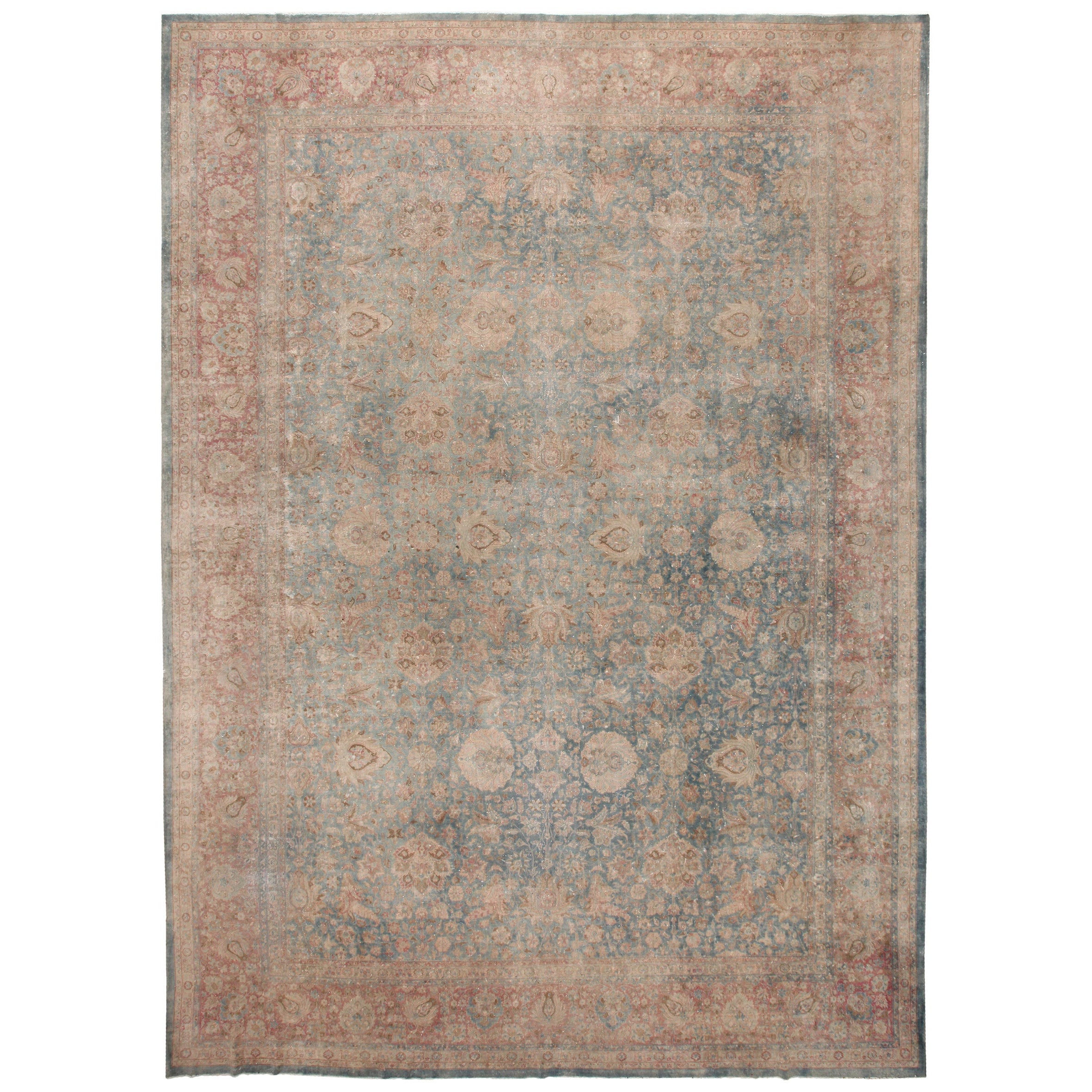 Beautiful Antique Persian Kerman Carpet 13'10" x 20' For Sale