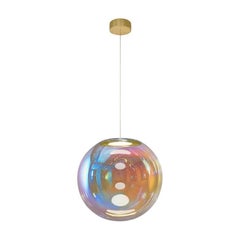 Iris Globe Pendant Lamp 35 cm Blue Orange Steel, Sebastian Scherer NEO/CRAFT