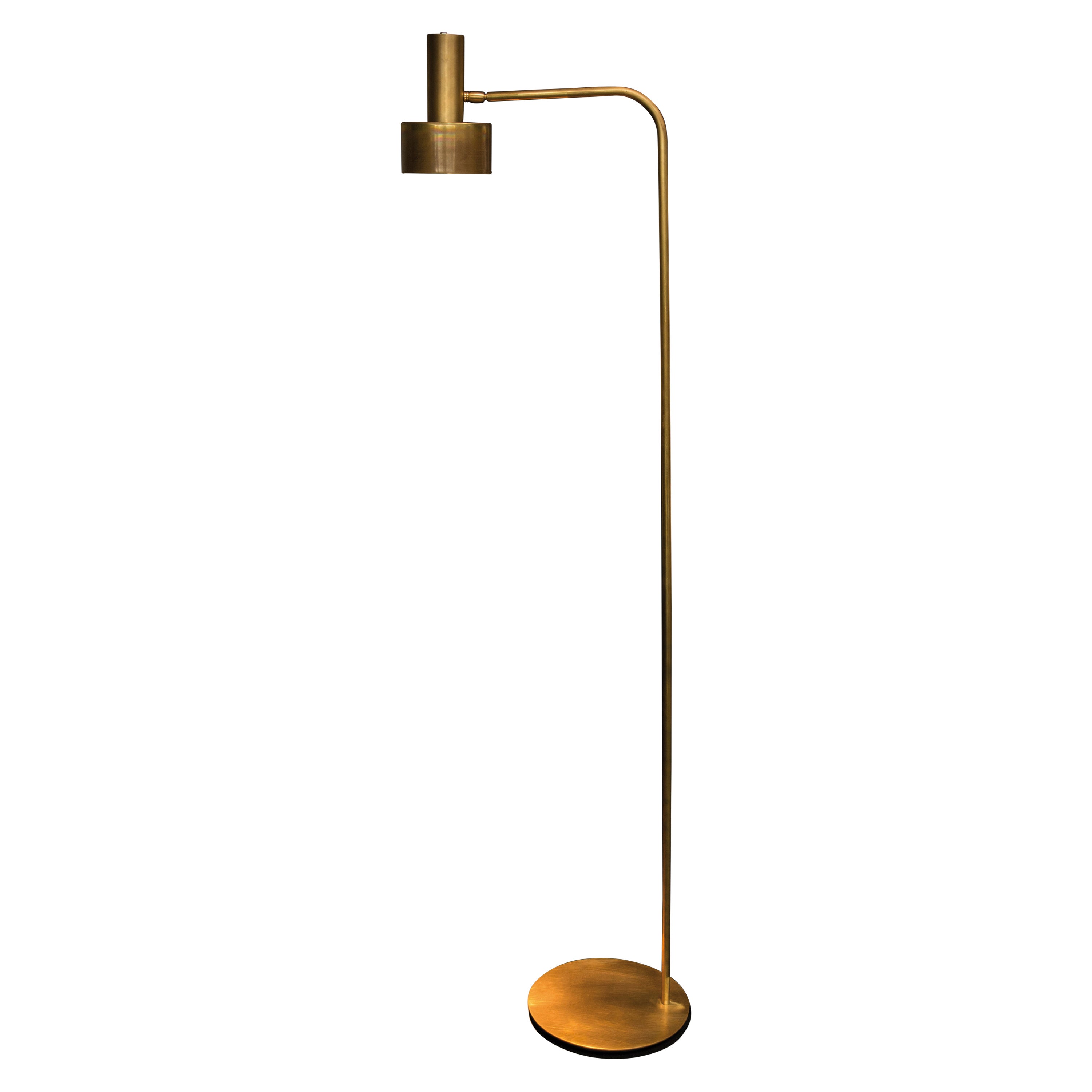 Natural Brass Contemporary-Modern Floor Lamp Handcrafted in Italy by 247lab