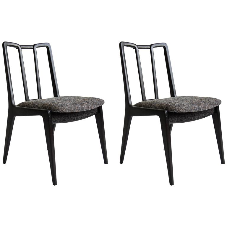 Set of Four Ebonized John Stuart Dining Chairs For Sale at 1stDibs