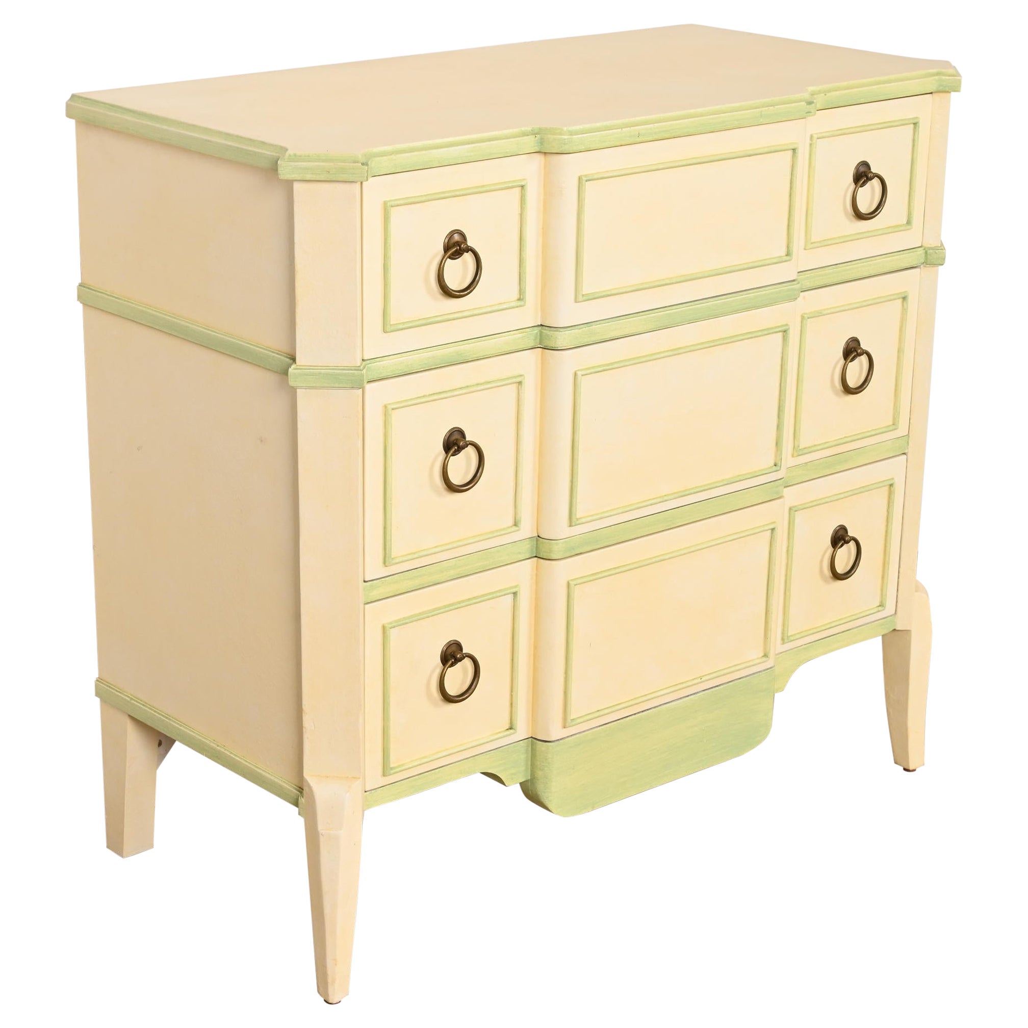 Baker Furniture French Regency Louis XVI Cream Lacquered Dresser or Chest  For Sale