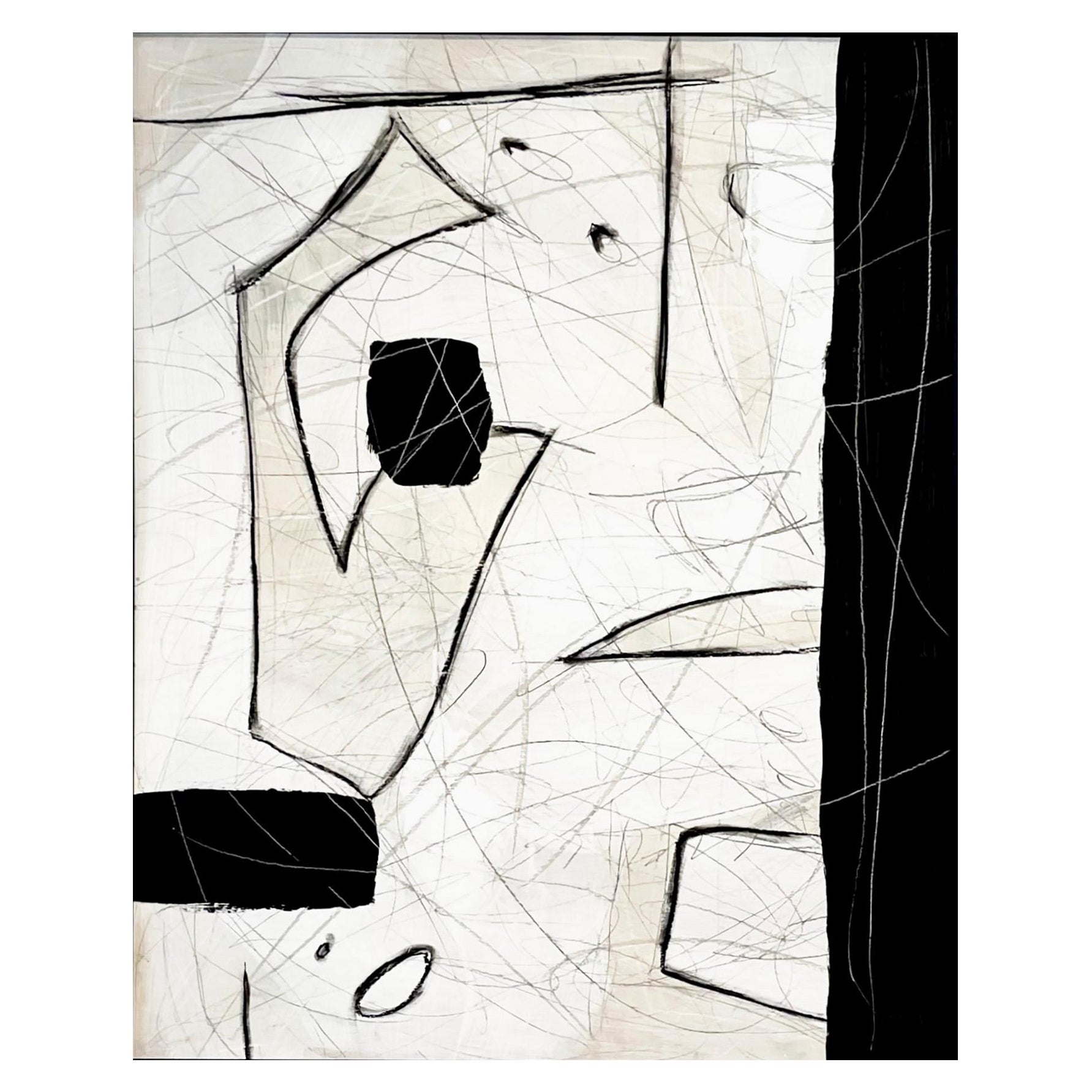 Untitled # 122 by Murray Duncan, mix media on paper, abstract, modern, geometric For Sale