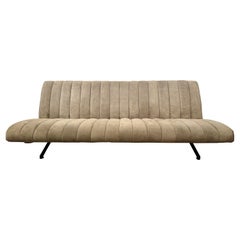 Vintage Osvaldo Borsani for Tecno 'D70' Sofa in Gray Suede Leather