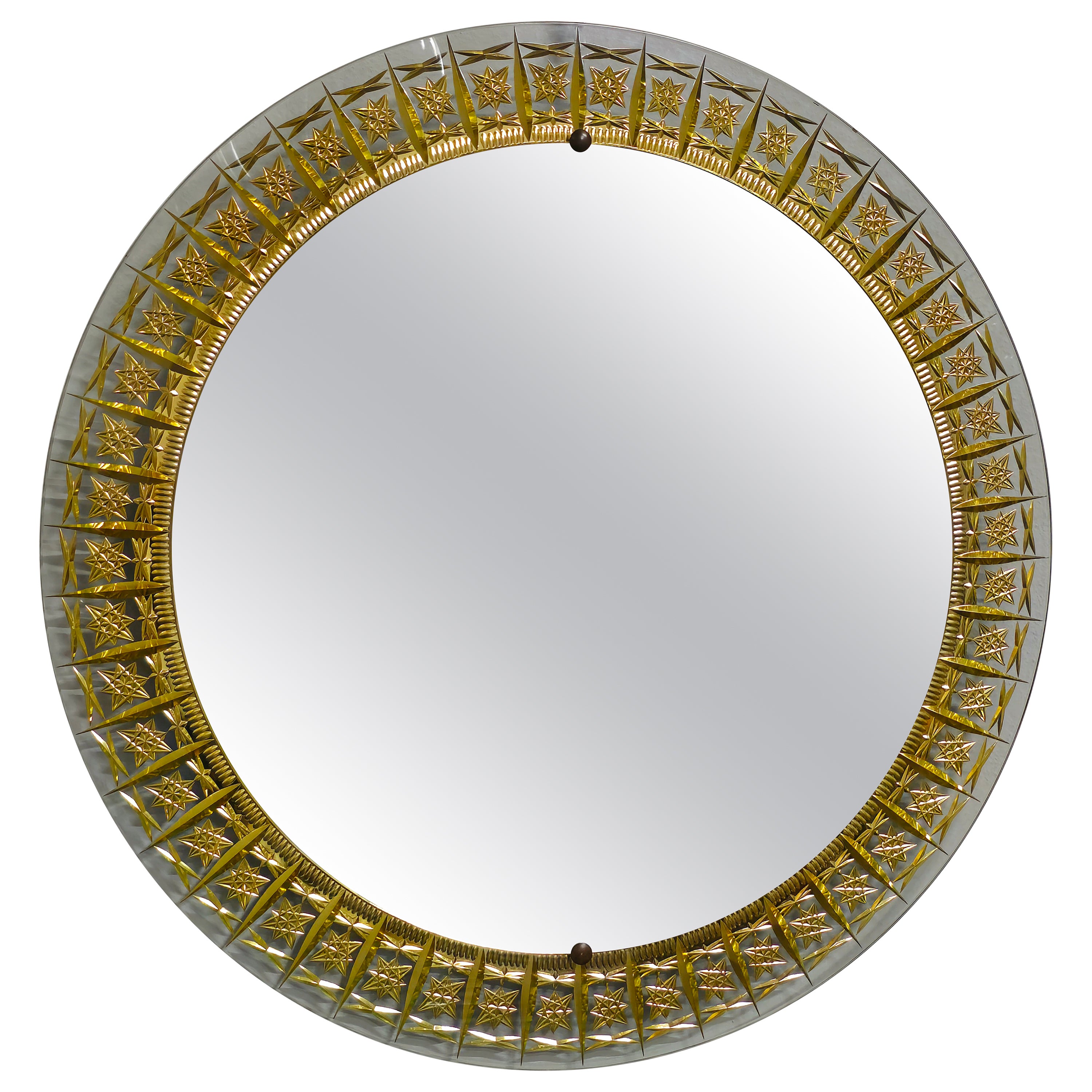 Mid-century Wall Mirror Cristal Art  Italian Design 1960s For Sale