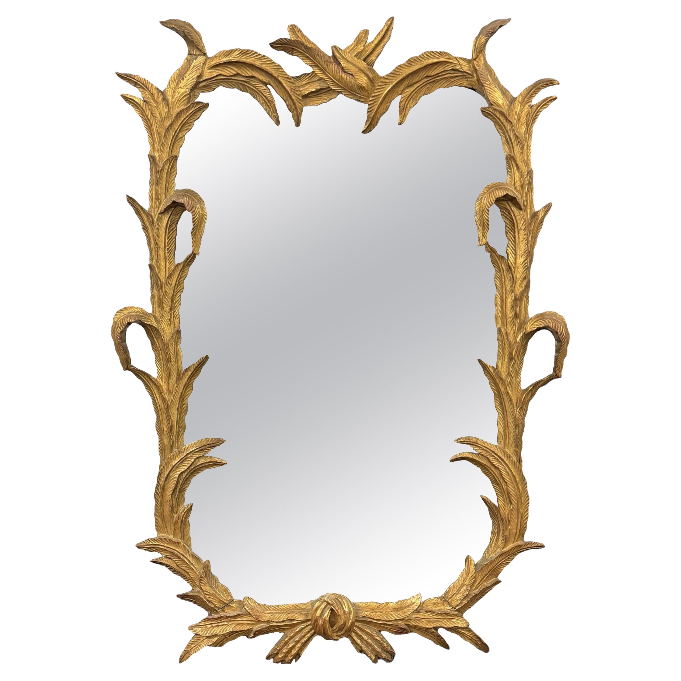 Early 20th Century Italian Gilt Feather Framed Mirror