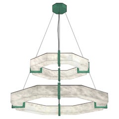 Efesto Freedom Green Metal Double Pendant Lamp by Alabastro Italiano