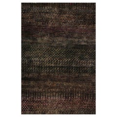 Rug & Kilim’s Modern Textural Rug in Tones of Plum and Green