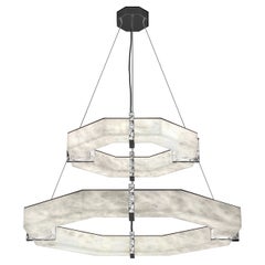 Efesto Shiny Silver Metal Double Pendant Lamp by Alabastro Italiano