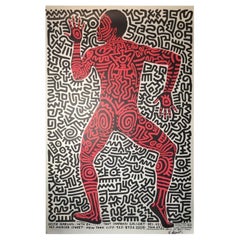 Keith Haring Signed Lithograph Tony Shafrazi Gallery Exhibition Poster Into 84