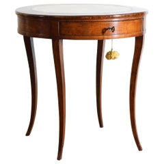 Italian, Napoli, Neoclassic Walnut & Marble-Top 1-Drawer Table, 1stq 19th cen.