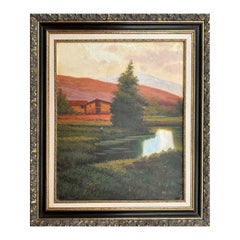 Used CityScape Oil Painting for a House on a Farm