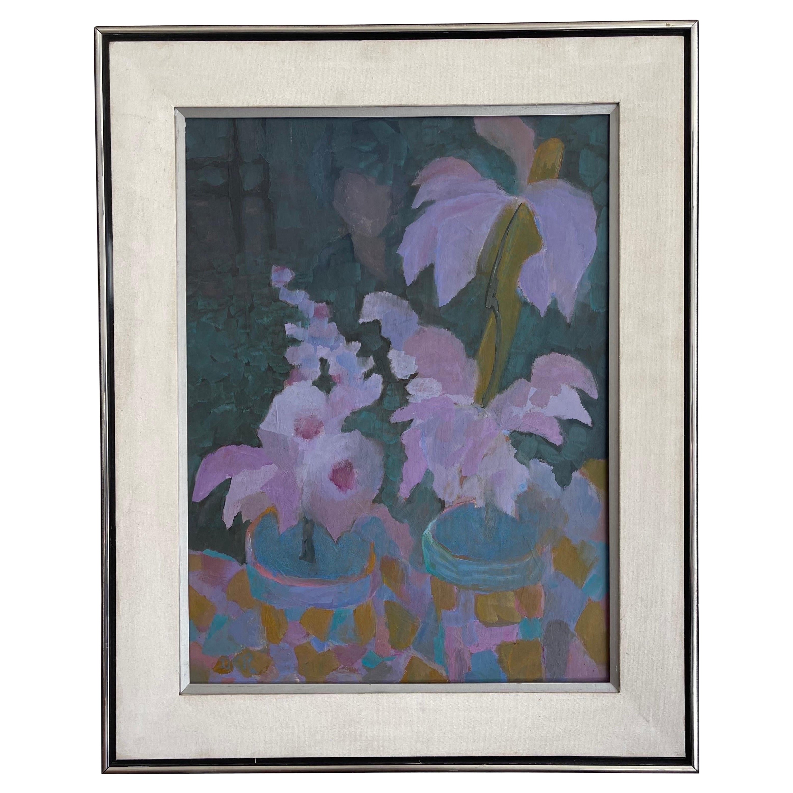 Floral Still Life Oil Painting by Donald K Ryan For Sale
