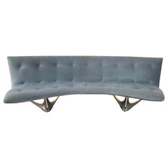 Retro Vladimir Kagan (1927-1988) Tufted Livid Velvet 'Unicorn" Sofa Model U522, 1960s