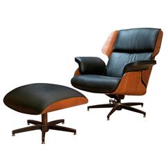 Drexel Declaration Leather Lounge Chair and Ottoman