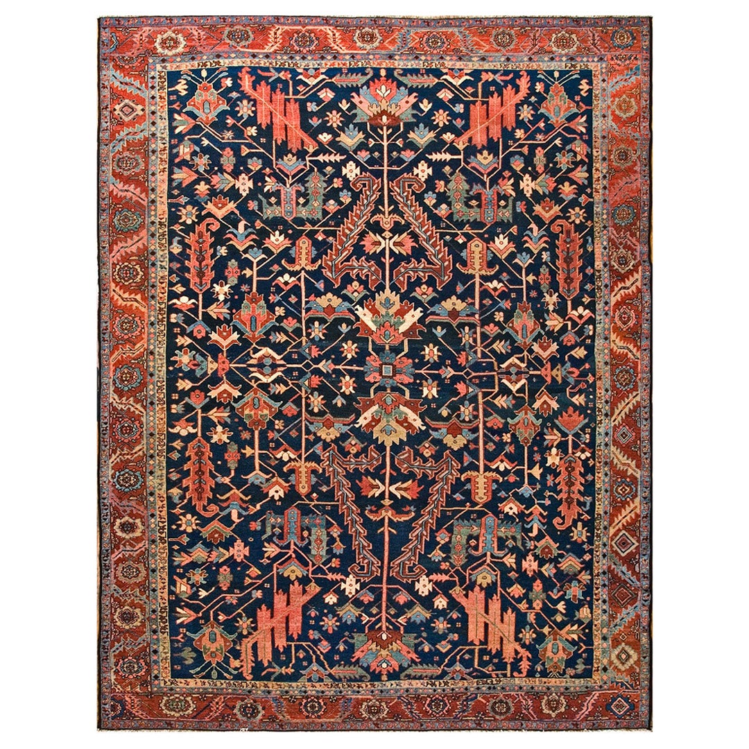 Early 20th Century N.W. Persian Heriz Carpet 9' 9"x12' 6" For Sale